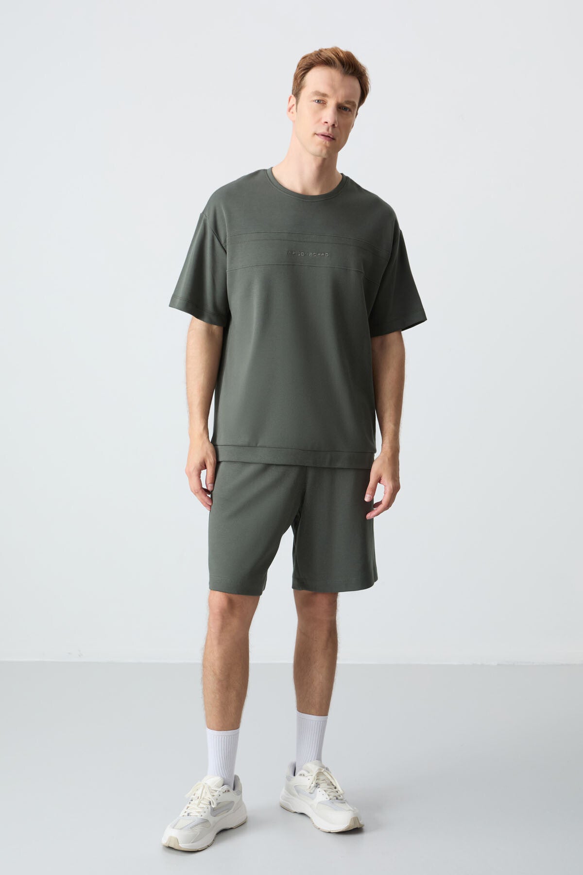 Cotton Thick Soft Textured Oversize Fit Basic Men's Shorts Set - 85257