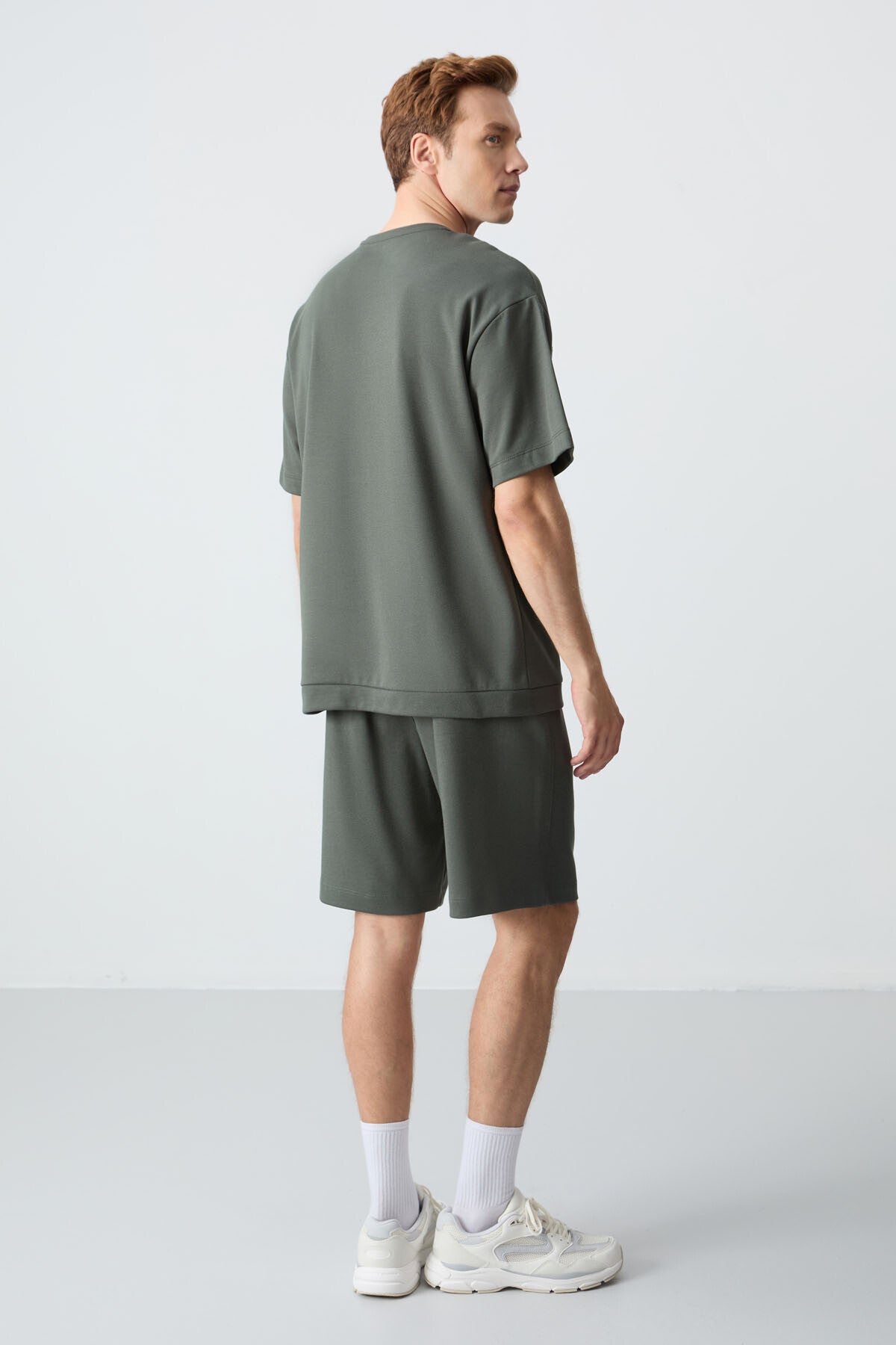 Cotton Thick Soft Textured Oversize Fit Basic Men's Shorts Set - 85257