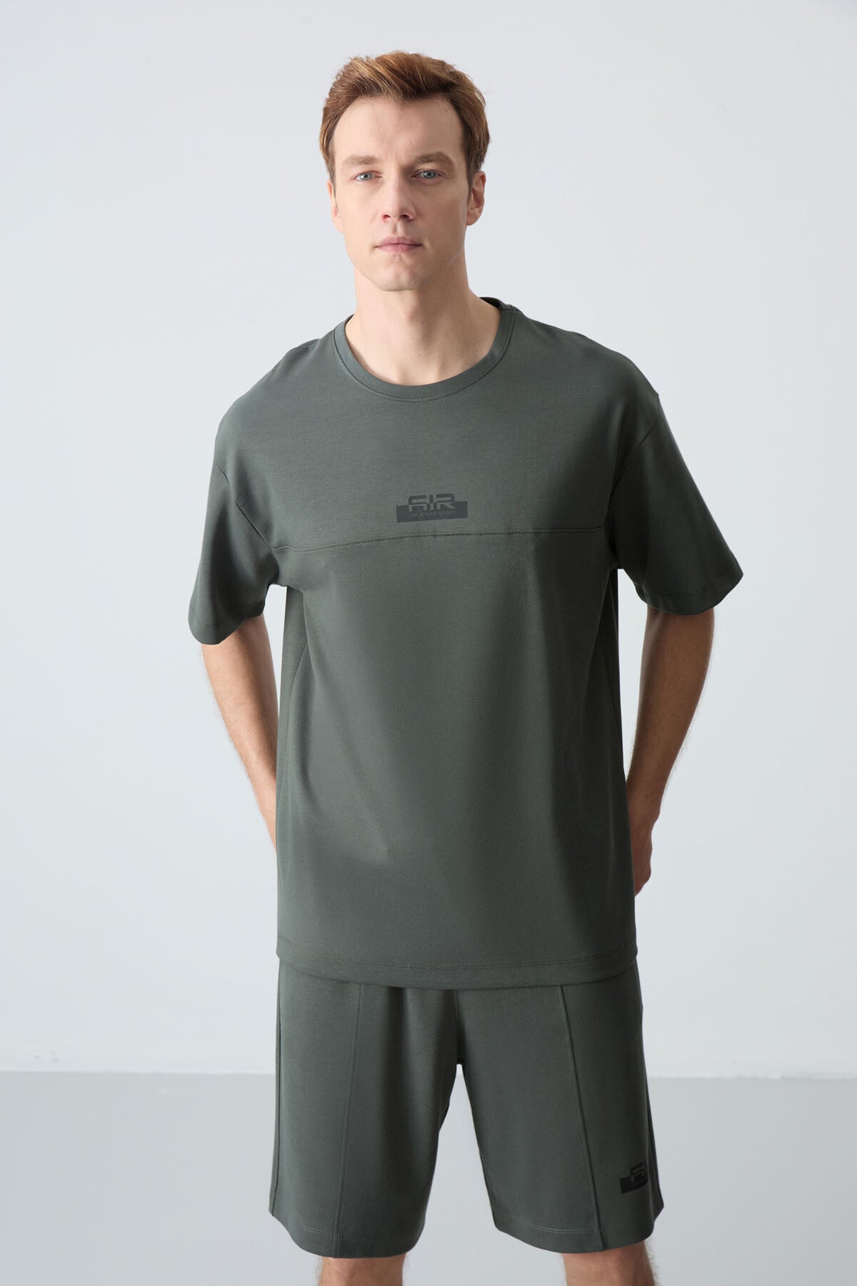 Cotton Thick Soft Textured Oversize Fit Basic Men's Shorts Set - 85259