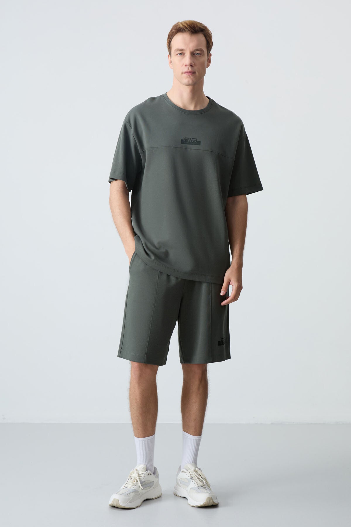 Cotton Thick Soft Textured Oversize Fit Basic Men's Shorts Set - 85259