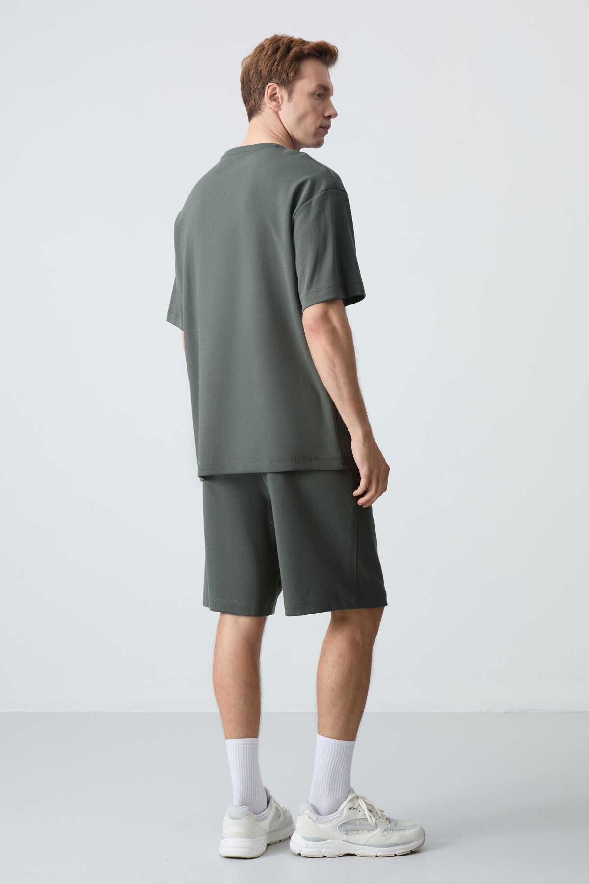 Cotton Thick Soft Textured Oversize Fit Basic Men's Shorts Set - 85259
