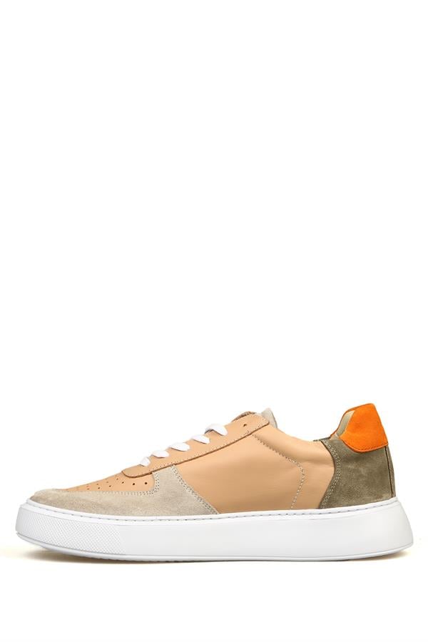 Real Leather Beige Men's Shoes