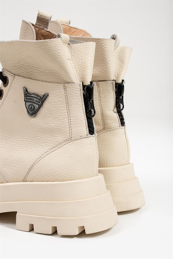 Genuine Leather Beige Women's Boots