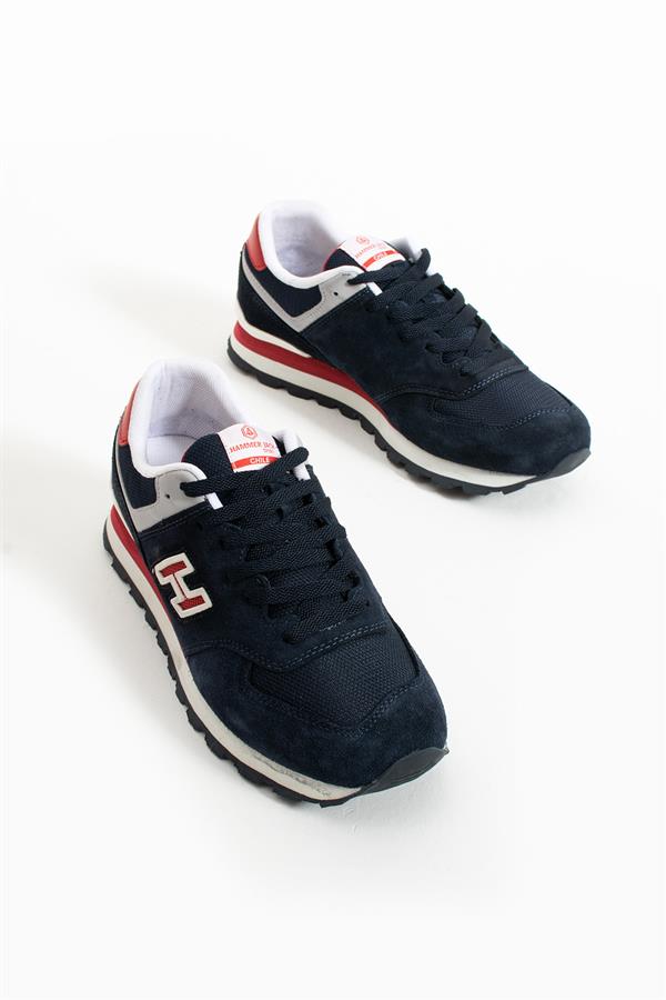 Chile Genuine Leather Navy Red Men's Sports Shoes