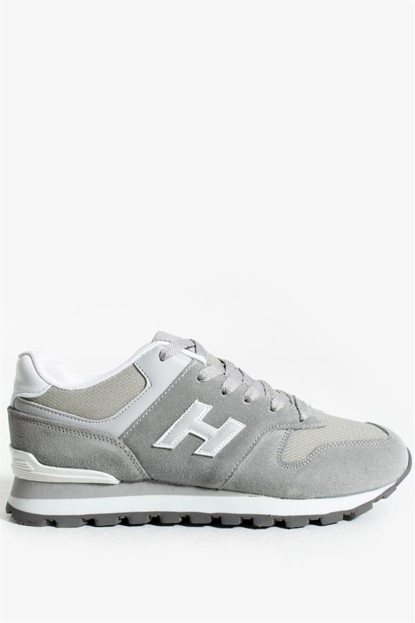 Genuine Leather White Grey Women's Athletic Shoes