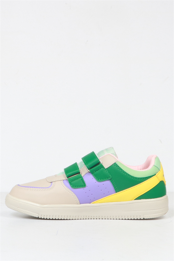 Cuzco Genuine Leather Beige Green Women's Athletic Shoes