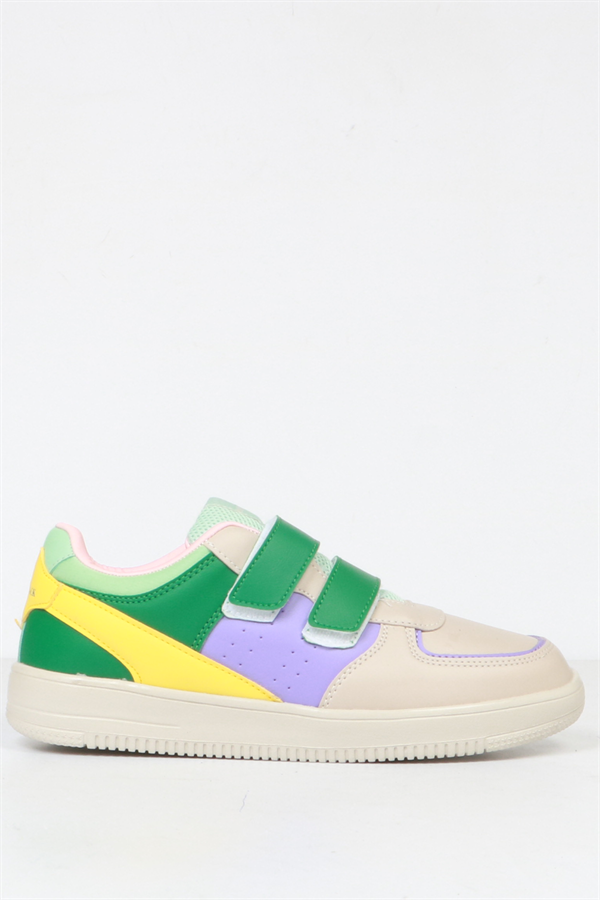 Cuzco Genuine Leather Beige Green Women's Athletic Shoes