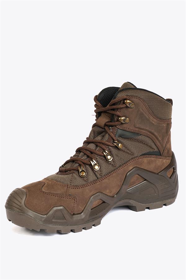 Leopard Genuine Leather Coffee Male Attack Boots