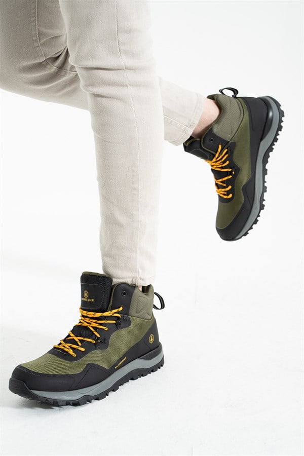 Waterproof Khaki Orange Outdoor Men's Boots