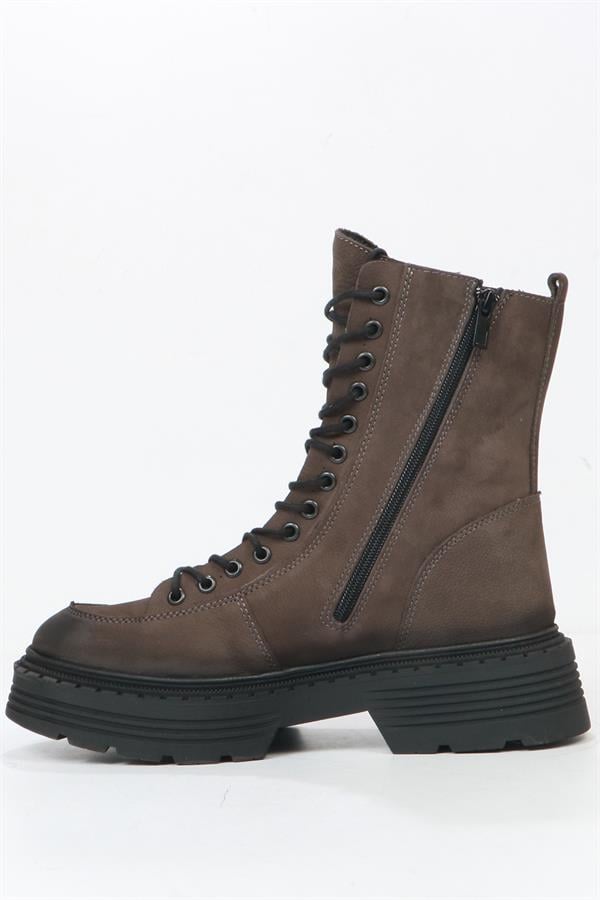Loberia Genuine Leather Grey Women's Boots