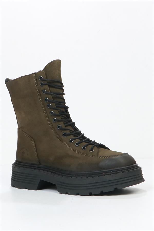 Loberia Leather Kaki Women's Boots