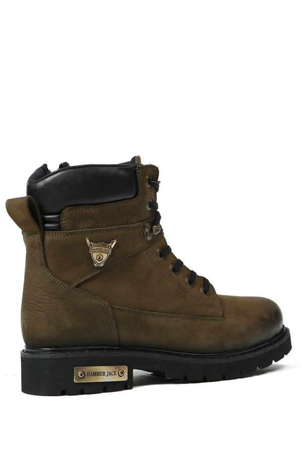 Genuine Leather Khaki Men's Boots