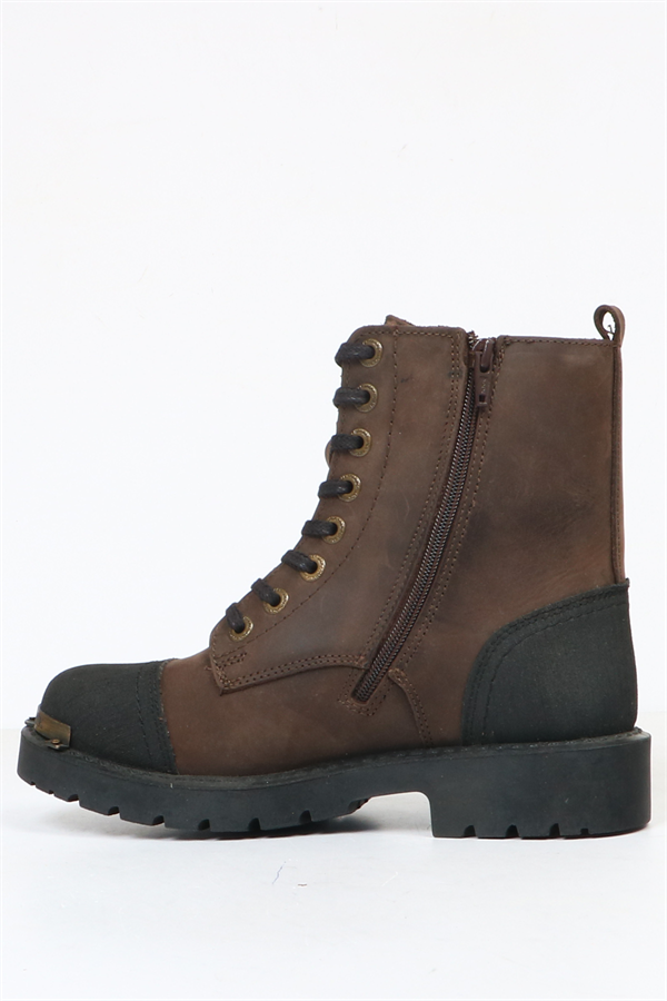 Genuine Leather Coffee Women's Boots