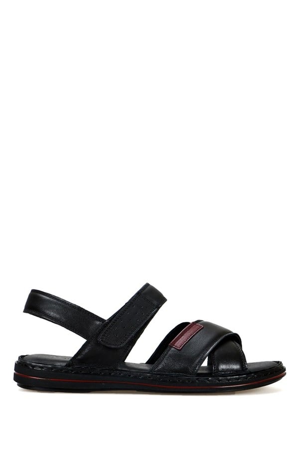 Real Leather Black Men's Sandal.