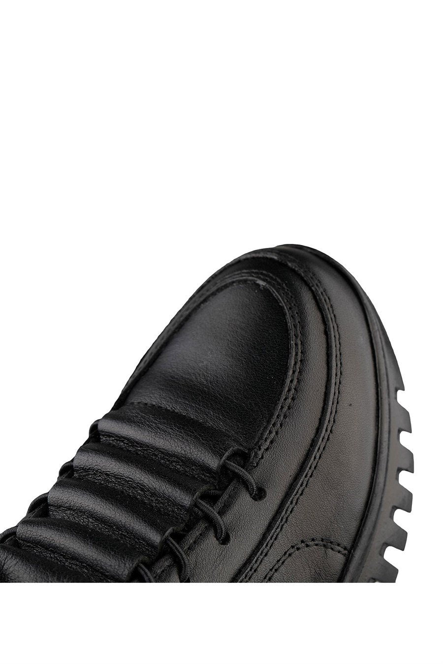 Genuine Leather Black Foldable Women's Boots