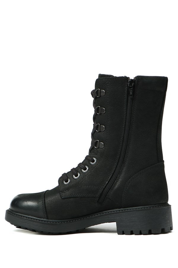 Real Leather Black Women's Boots