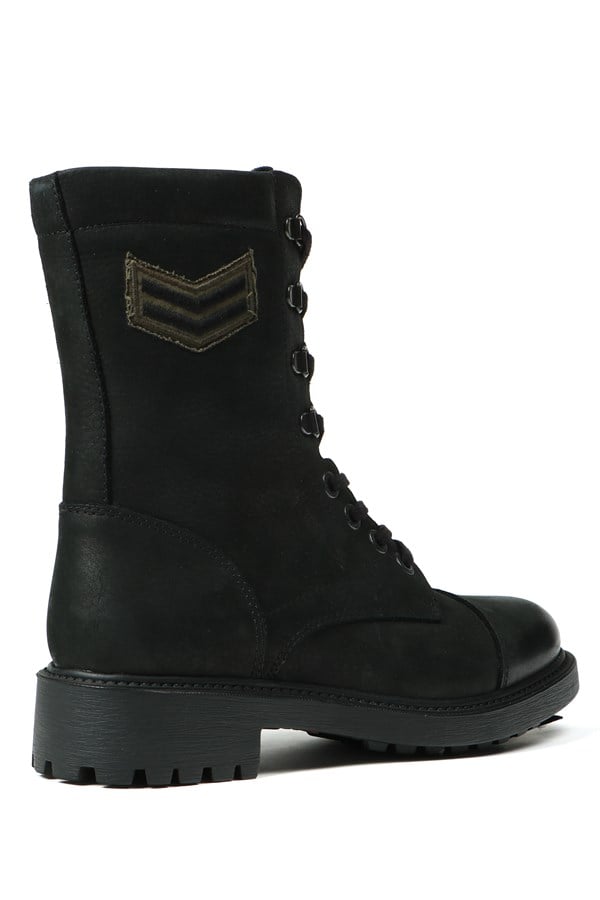 Real Leather Black Women's Boots