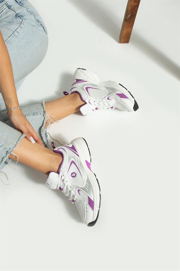Songa White Purple Women's Sports Shoes