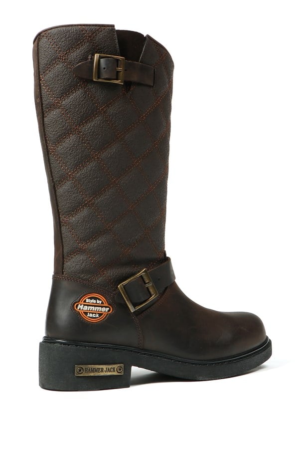 Outdoor Genuine Leather Coffee Boots for Women