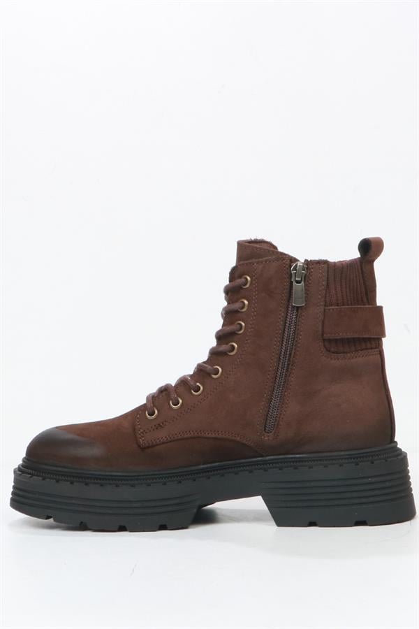 Carmen Genuine Leather Brown Outdoor Women's Shoes