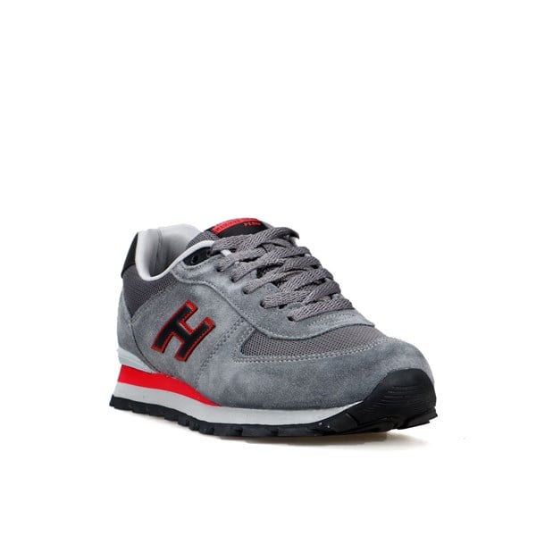 Peru Real Leather Meet Grey Red Lace Men's Athletic Shoes