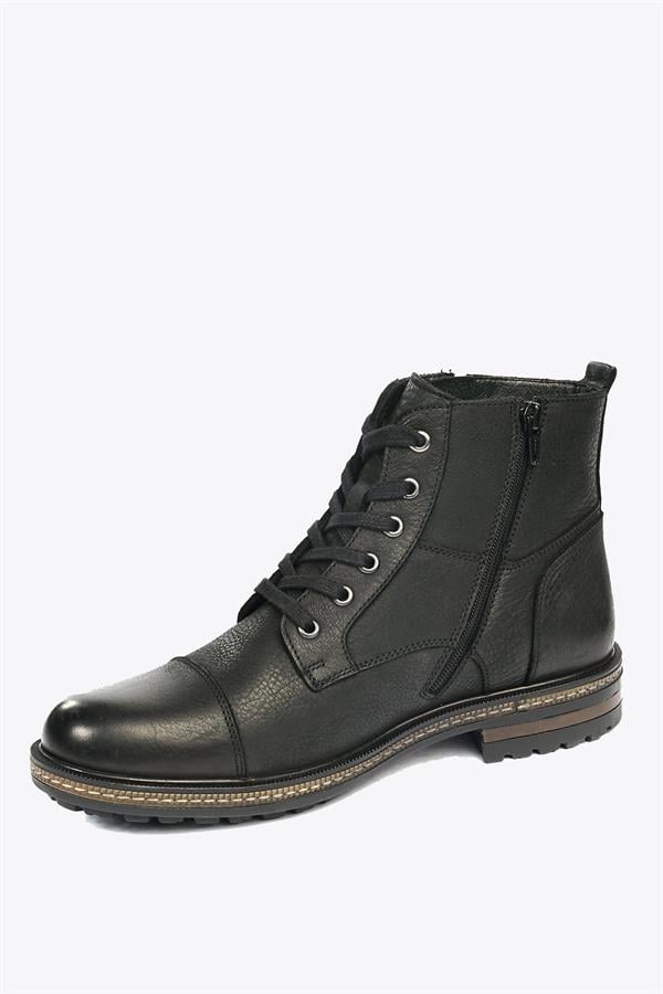 Genuine Leather Black Washing Stick Outdoor Men's Boot