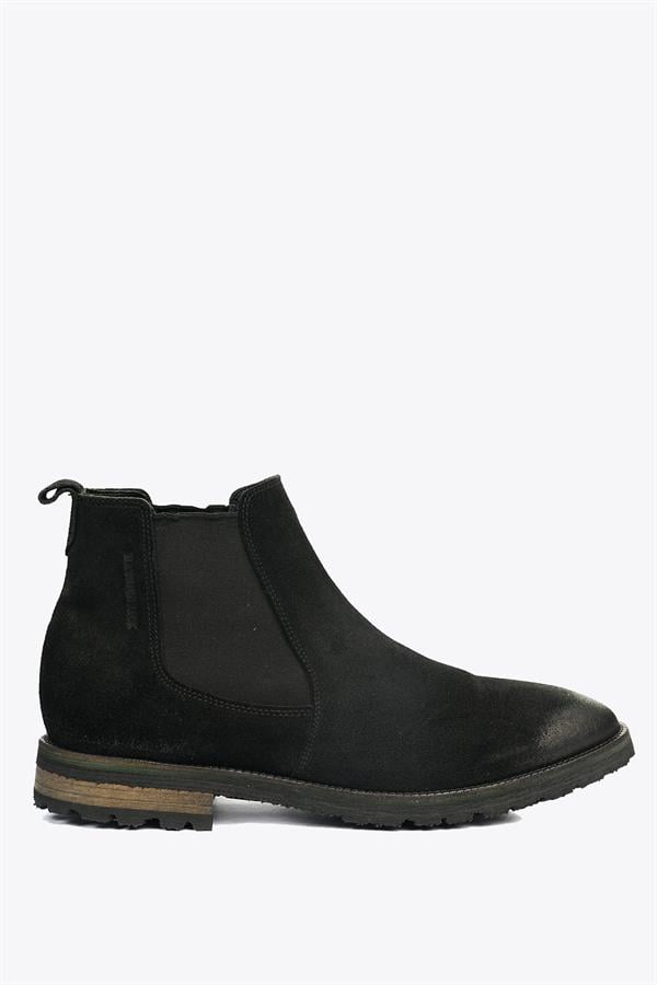 Real Leather Black Suede Outdoor Men's Boots
