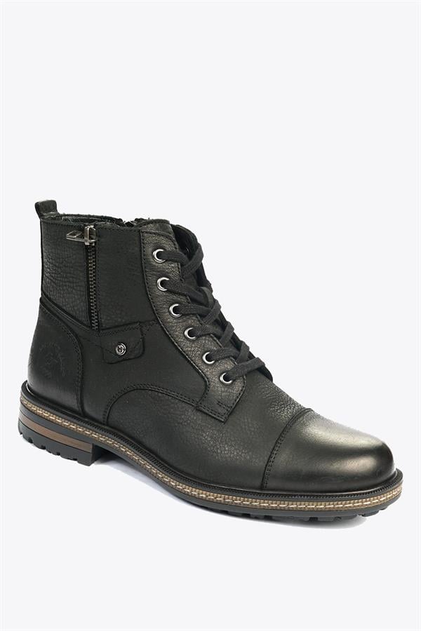 Genuine Leather Black Washing Stick Outdoor Men's Boot