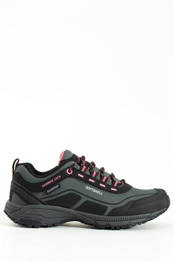 Waterproof Dark Grey And Pink Outdoor Unisex Shoes