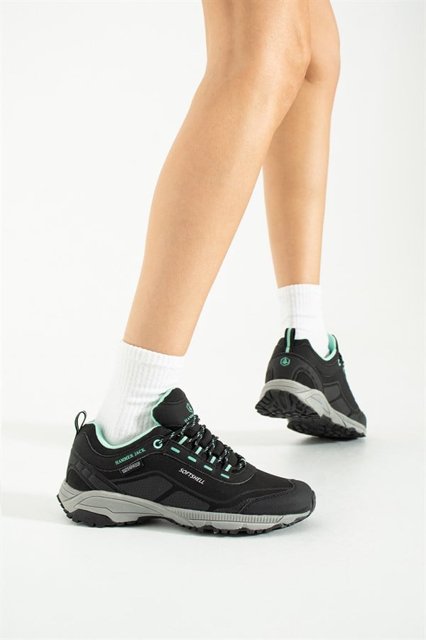 Berto Is A Waterproof Black Turquoise Outdoor Unisex Shoes