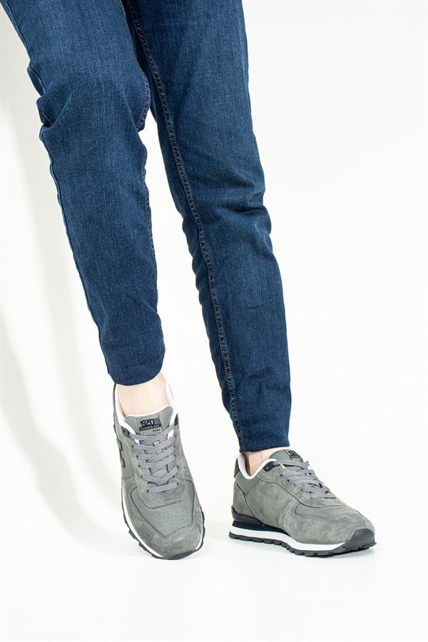 Peruvian Leather Grey Men's Sports Shoes