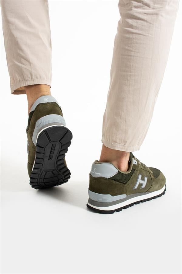 Peruvian Genuine Leather Truffle Grey Men's Athletic Shoes