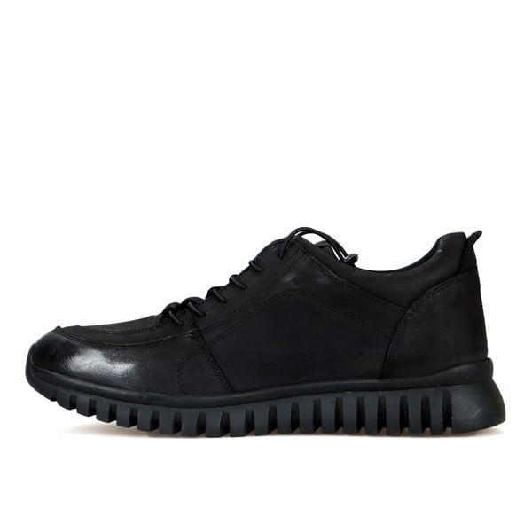 Real Leather Black Men's Casual Shoe.