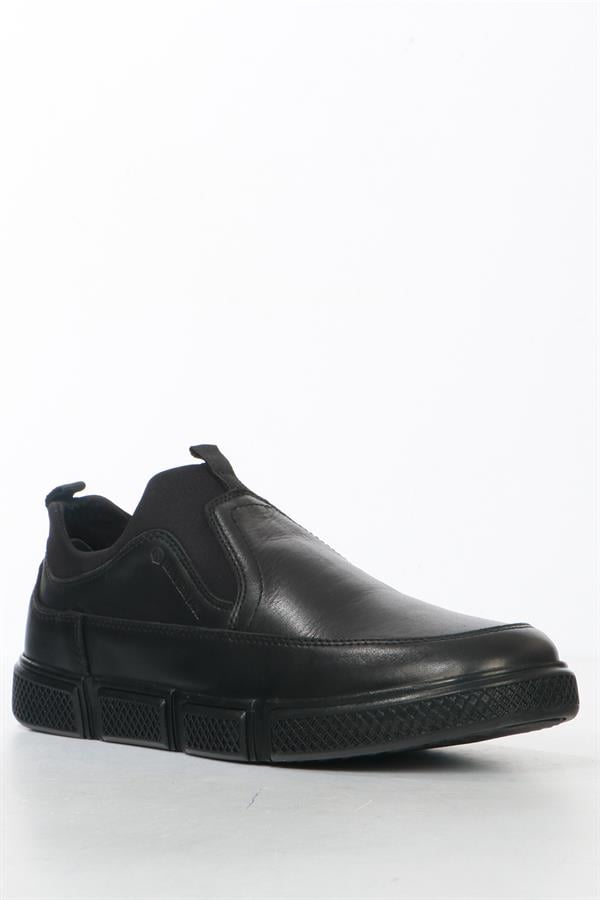 Real Leather, Black Men's Shoes