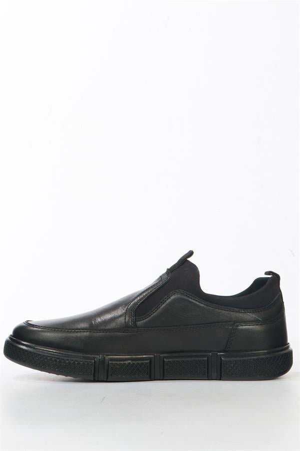 Real Leather, Black Men's Shoes