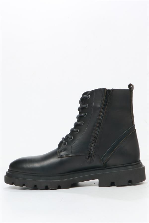 Black Leather Outdoor Men's Boots