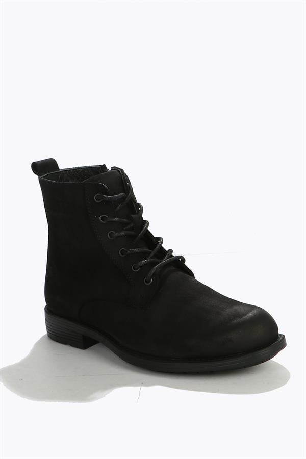 Black Leather Outdoor Men's Boots