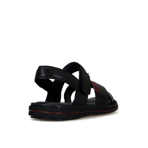 Real Leather Black Men's Sandal.