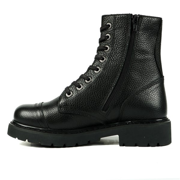 Real Leather Black Floater Female Boots