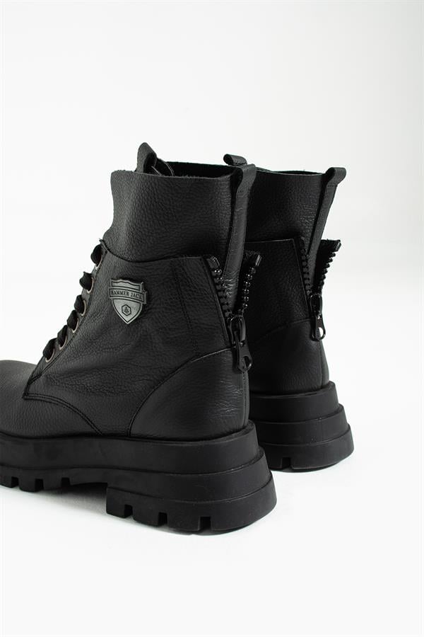 Genuine Leather Black Female Boots