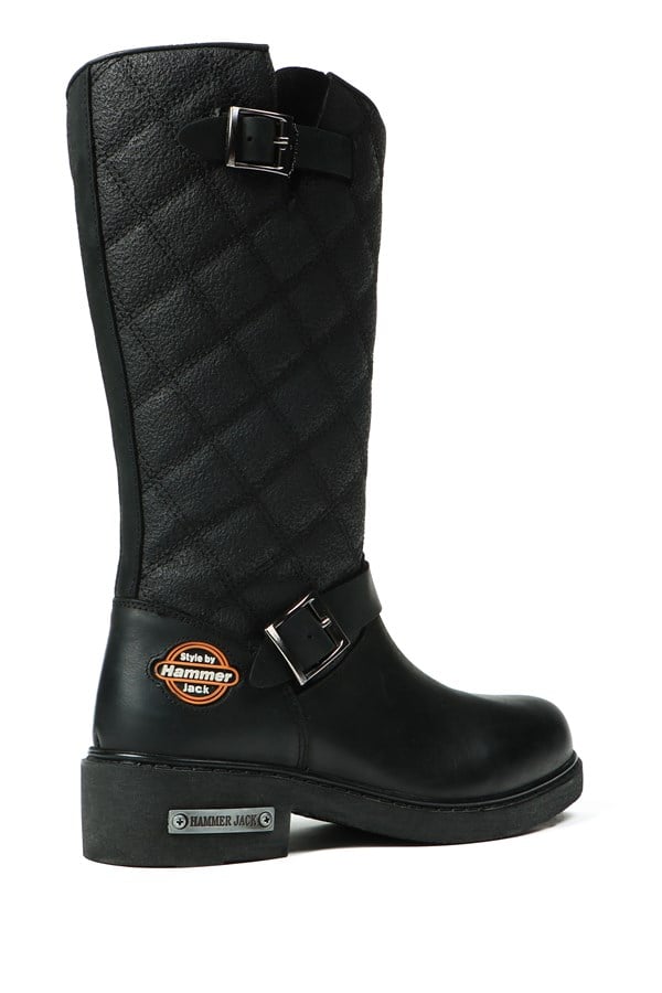 Black Outdoor Women's Boots Genuine Leather