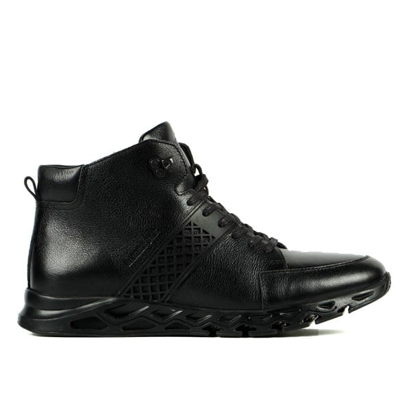 Real Leather Black Outdoor Men's Boots