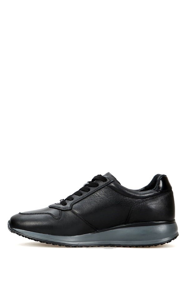 Naples Genuine Leather Black And Grey Men's Sports Shoes