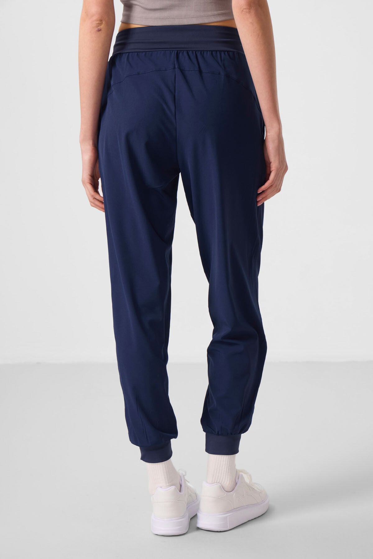 Indigo Polyester Pocketed Standard Fit Women's Trousers - 94677