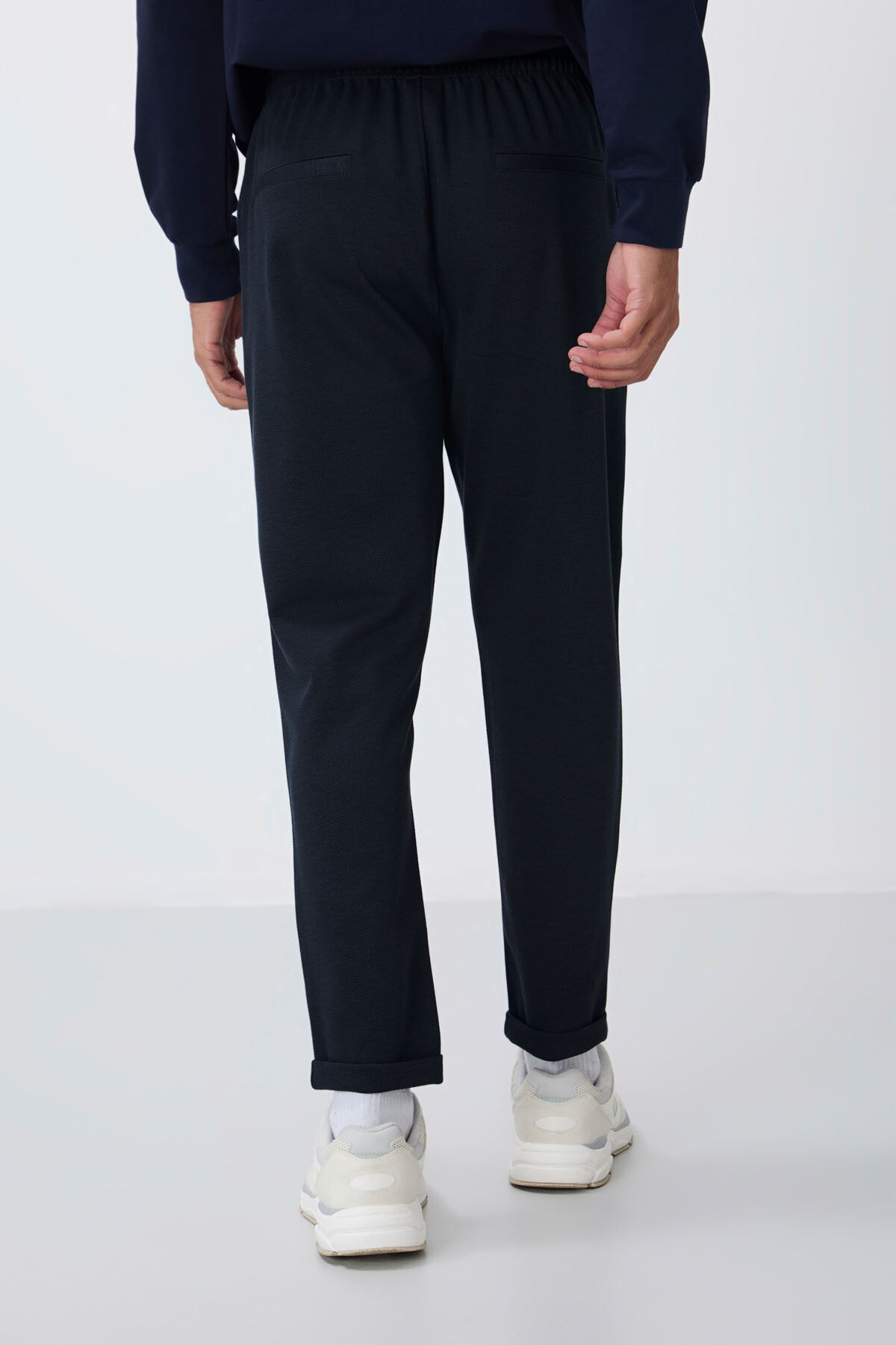 Indigo Textured Surface Standard Fit Men's Tracksuit Bottom - 82154