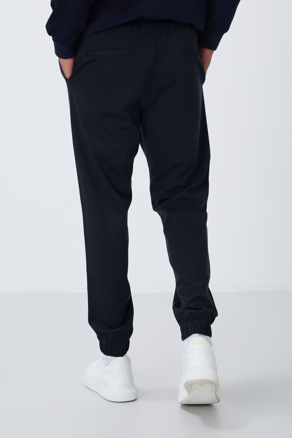 Indigo Textured Surface Standard Fit Men's Tracksuit Bottom - 82156