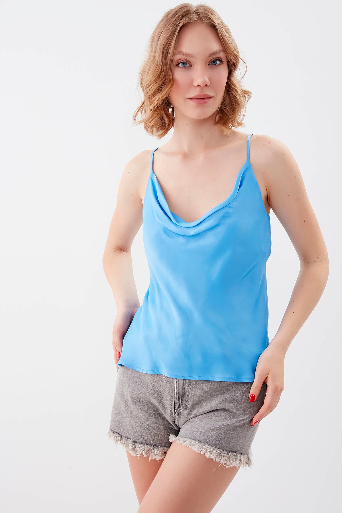 DEGAJE COLLAR SATEN BLOUSE