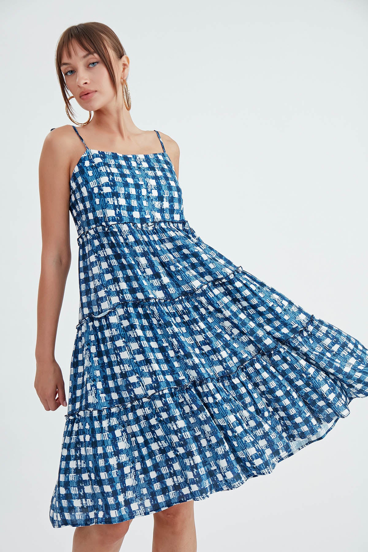 CHECKER PATTERN DRESS