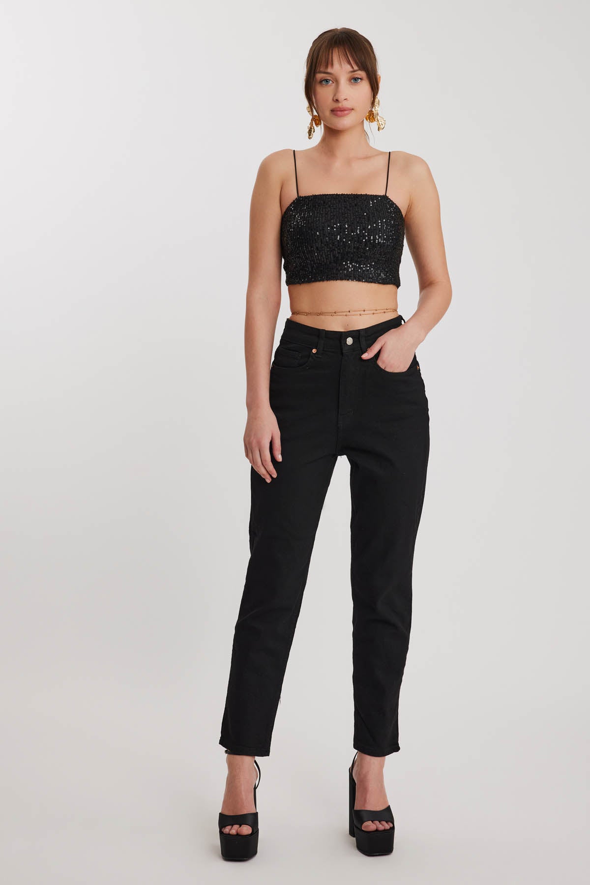CROP BLOUSE WITH STRING STRAPS