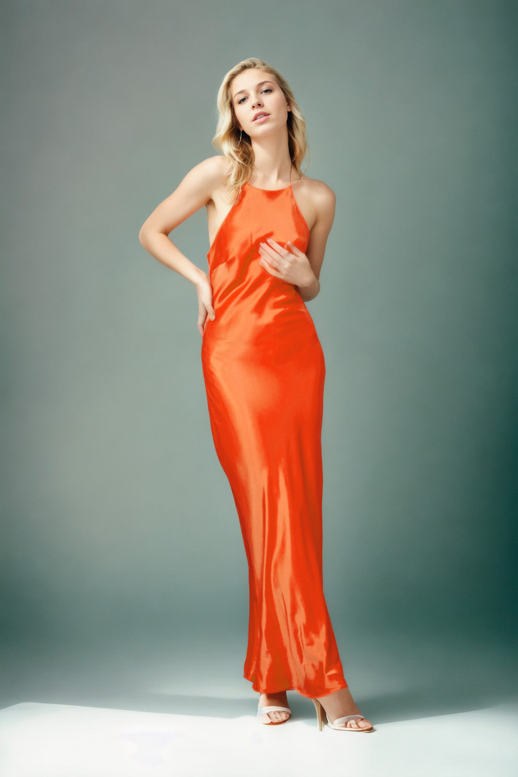 SATIN LONG DRESS